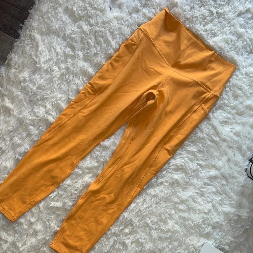Lululemon Athletica Orange High-Waisted Leggings